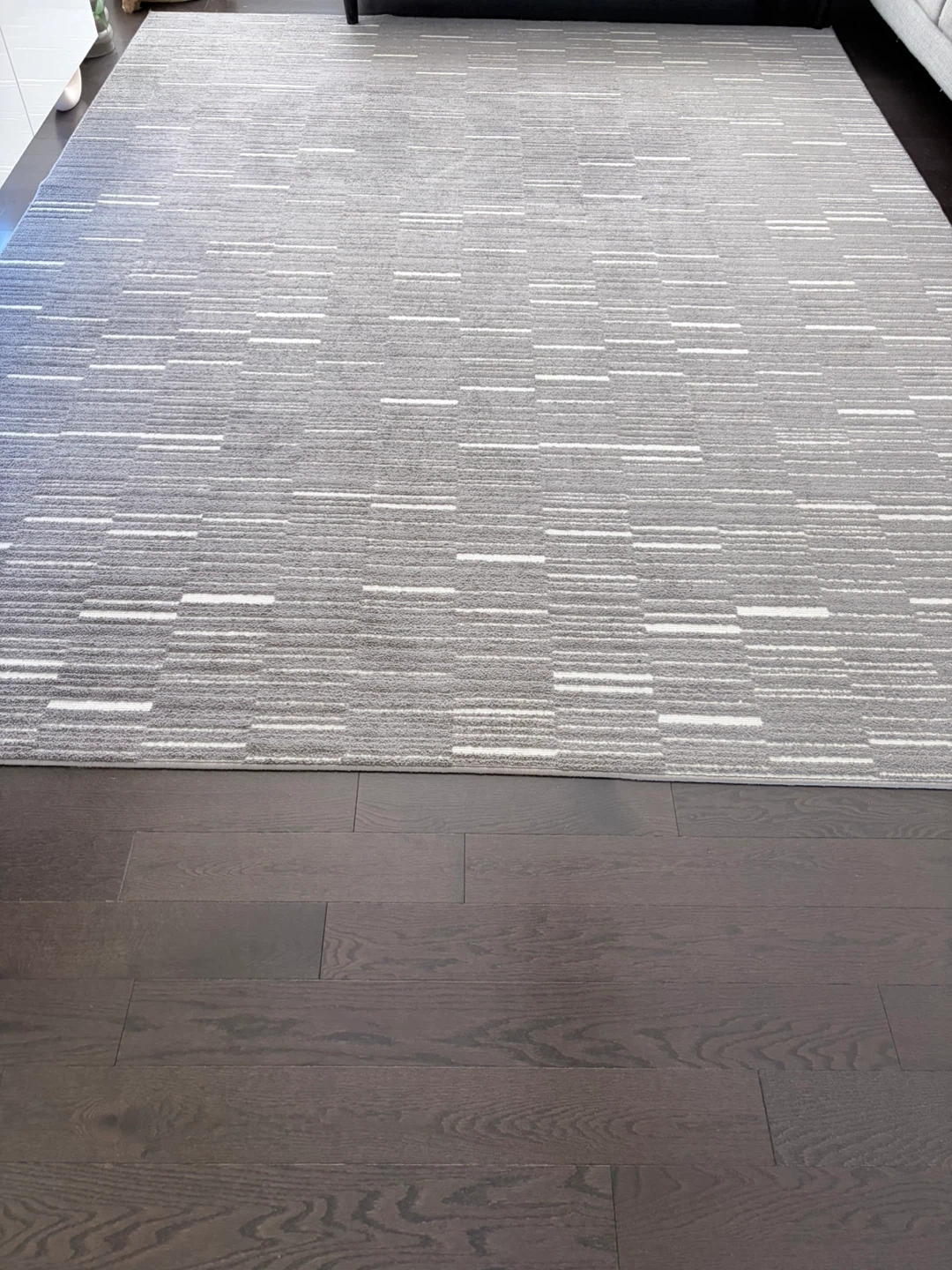 Grey and White Patterned Area Rug