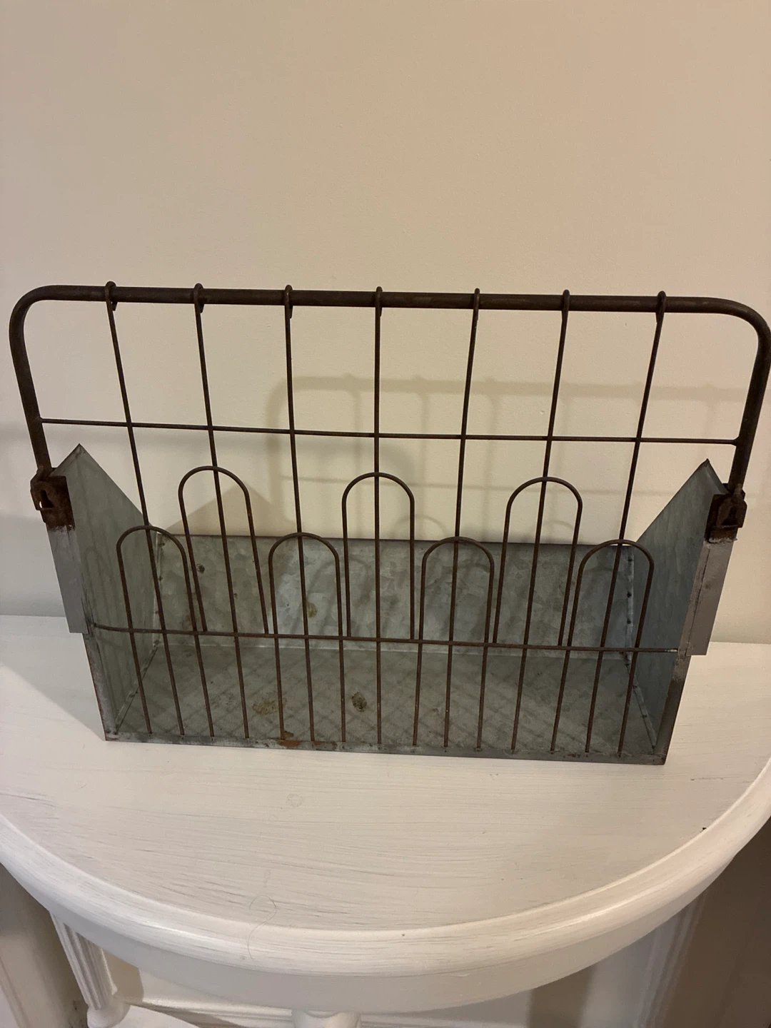 Rustic Galvanized Metal Market Wall Bin - photo 3
