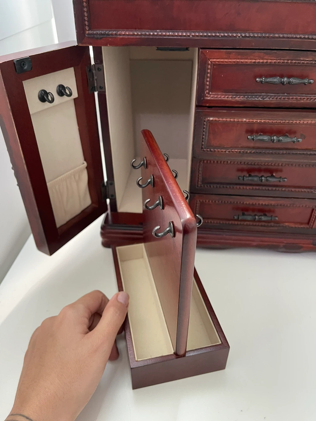 Wooden Jewelry Box with Mirror - photo 3
