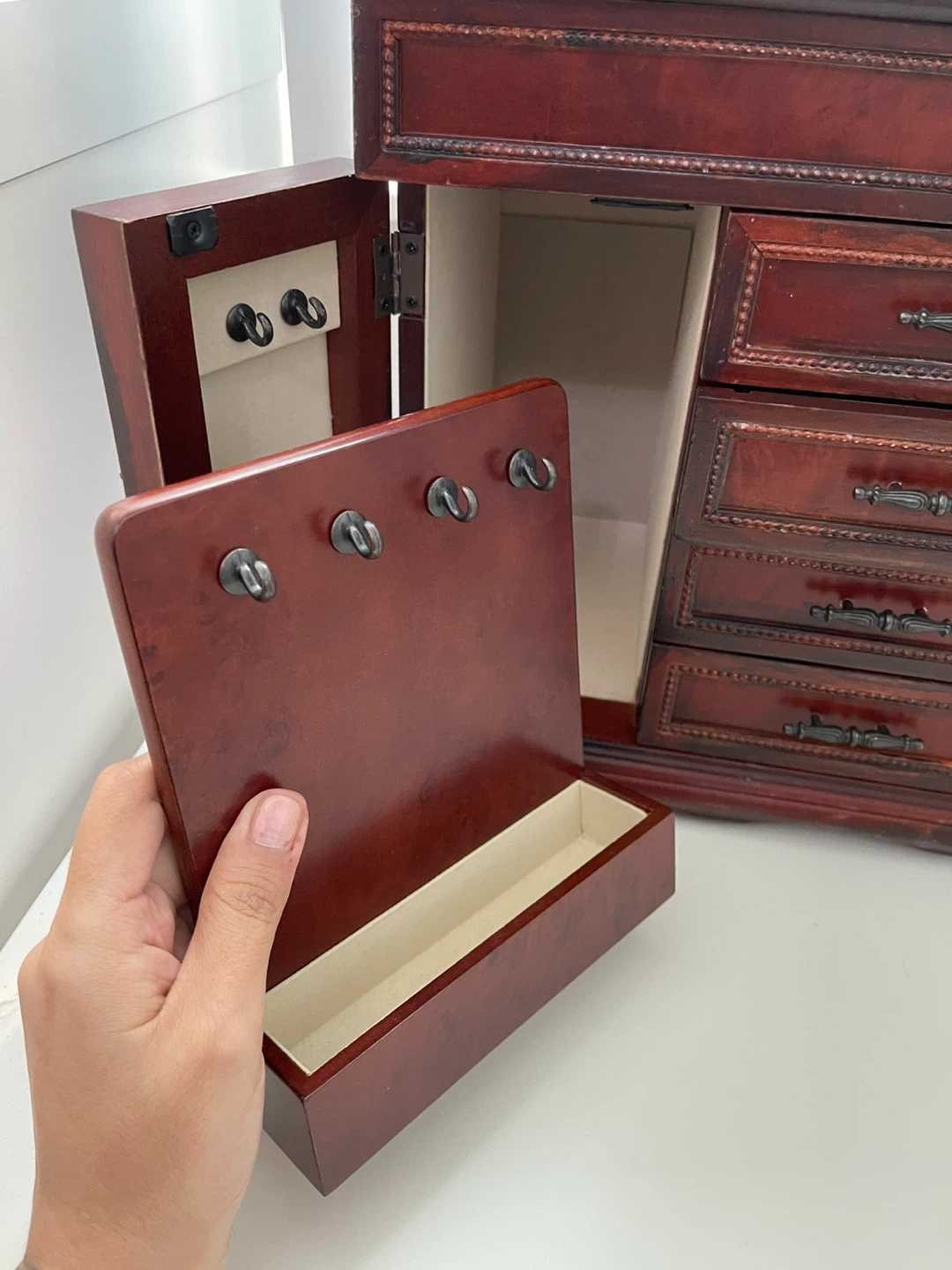 Wooden Jewelry Box with Mirror - photo 4