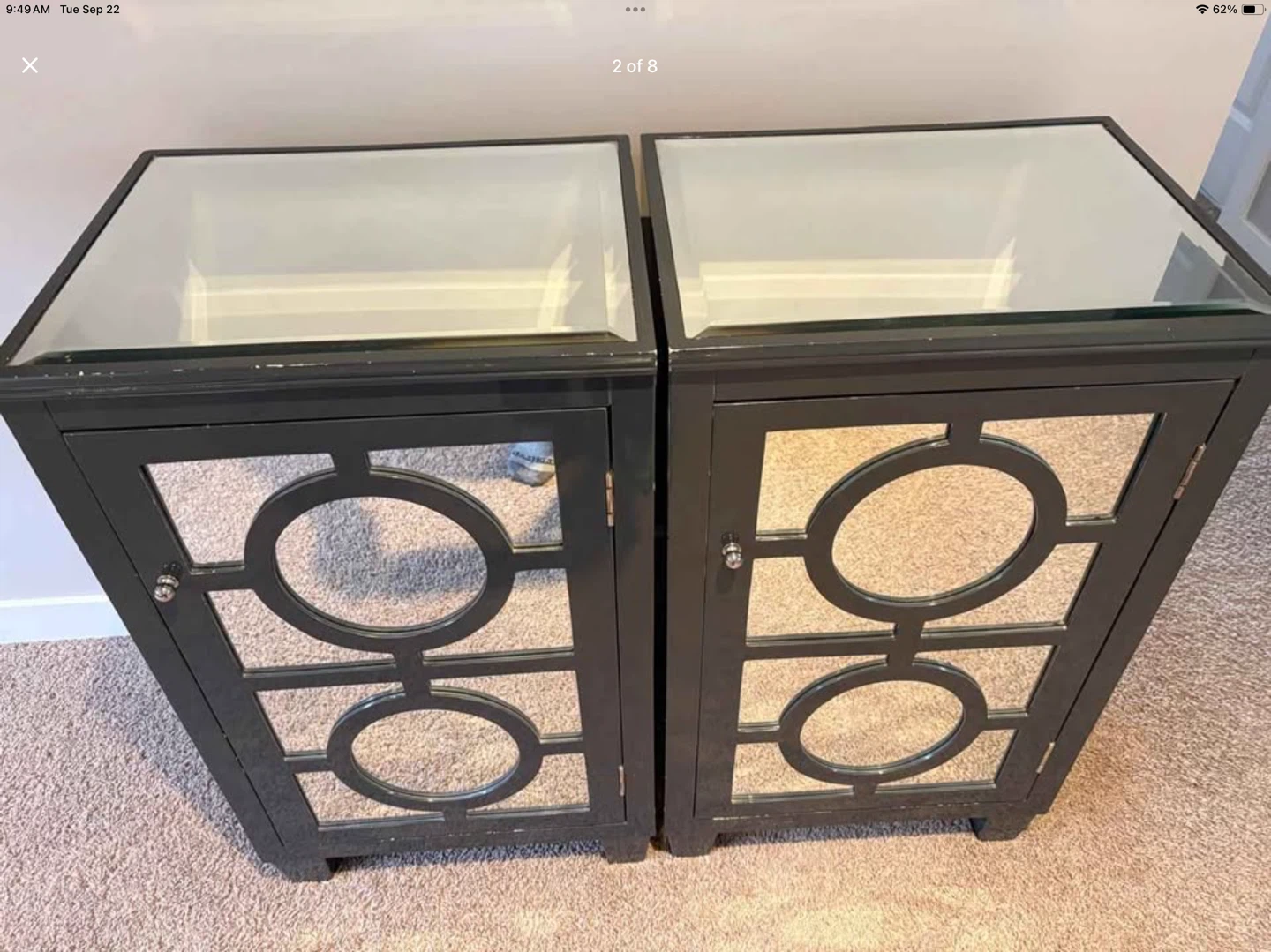 2 Cabinet Side Table