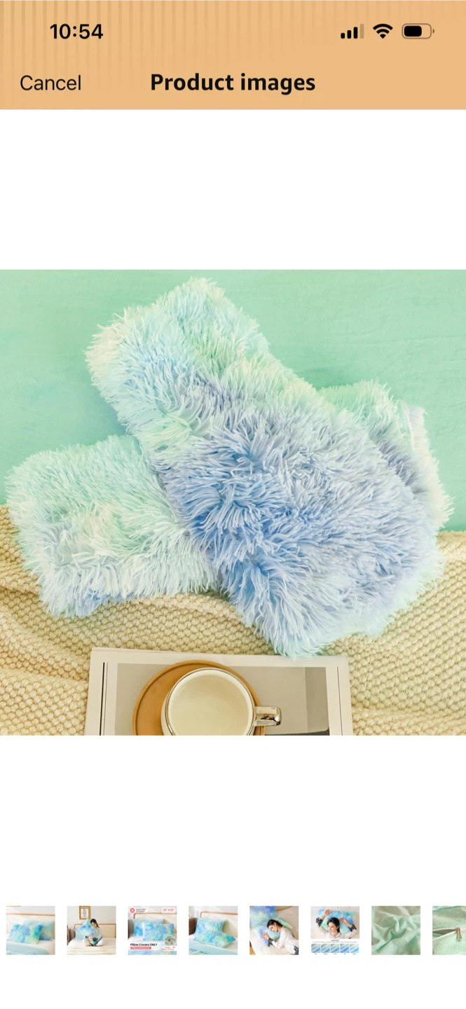 New Set of two decorative shaggy pillow covers