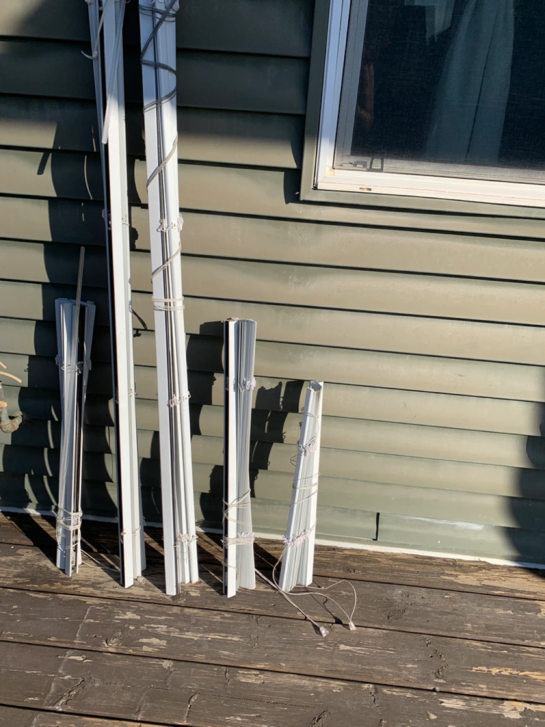 Blinds for windows and door.