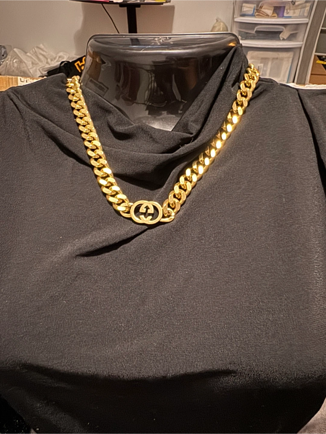 Gold Tone Gucci Style Chain Necklace