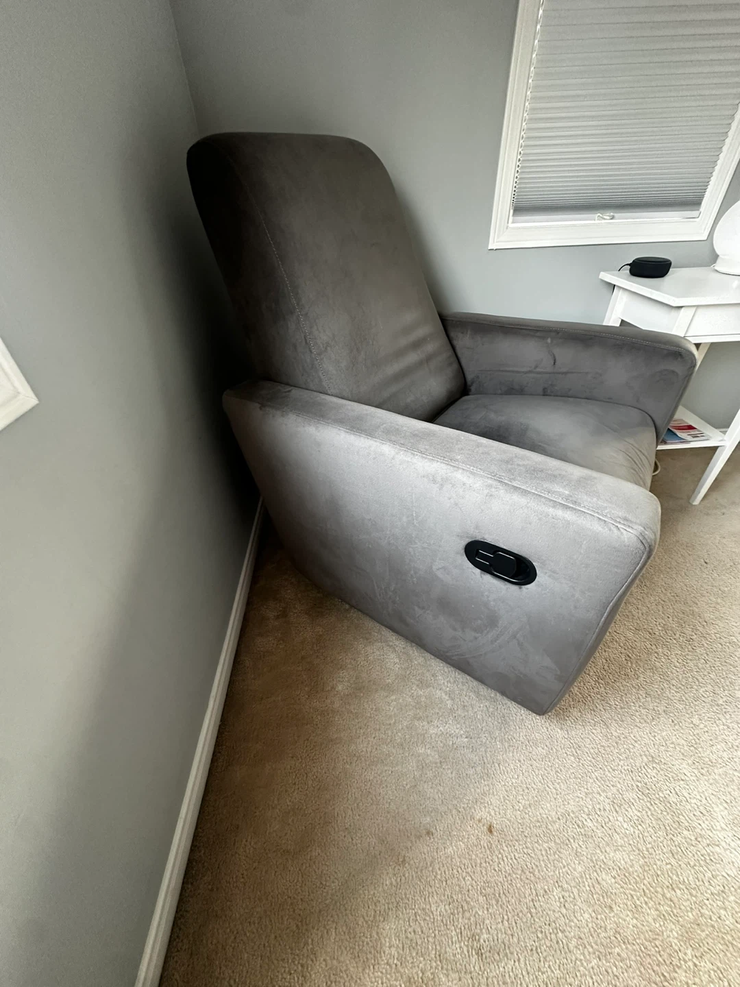 Grey Velvet Reclining Armchair - photo 2