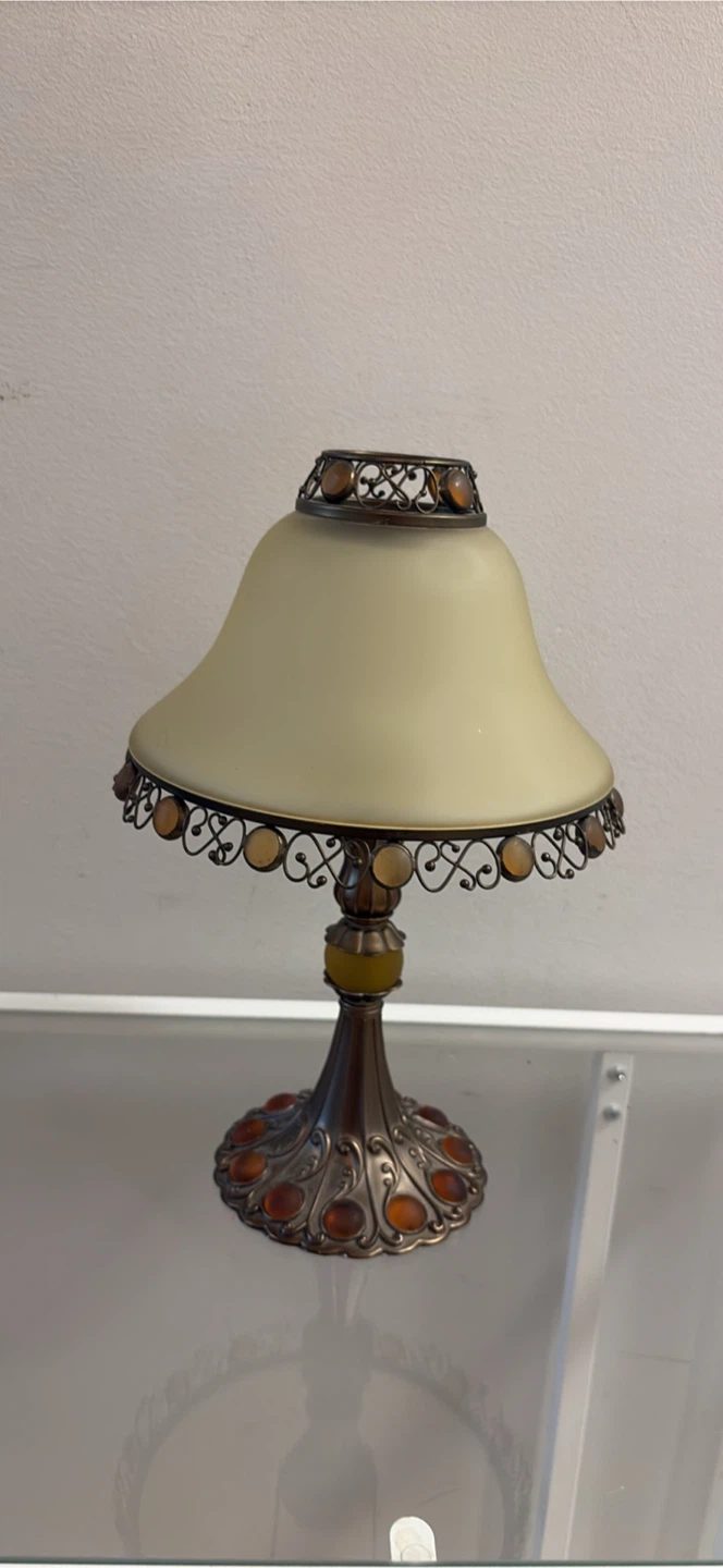 Vintage Style Table Lamp with Frosted Glass Shade