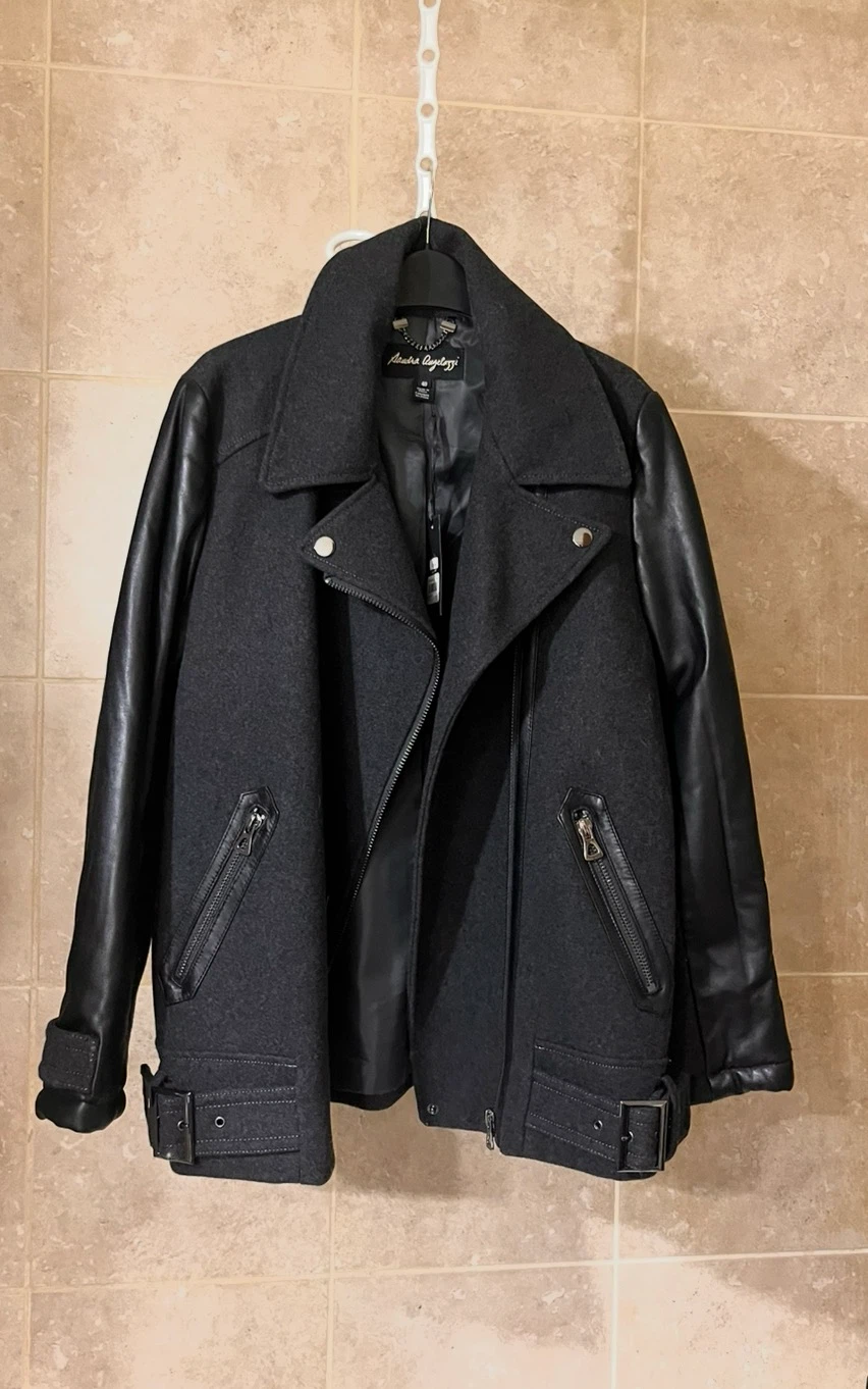 NEW Sandra Angelozzi Wool and Leather Jacket