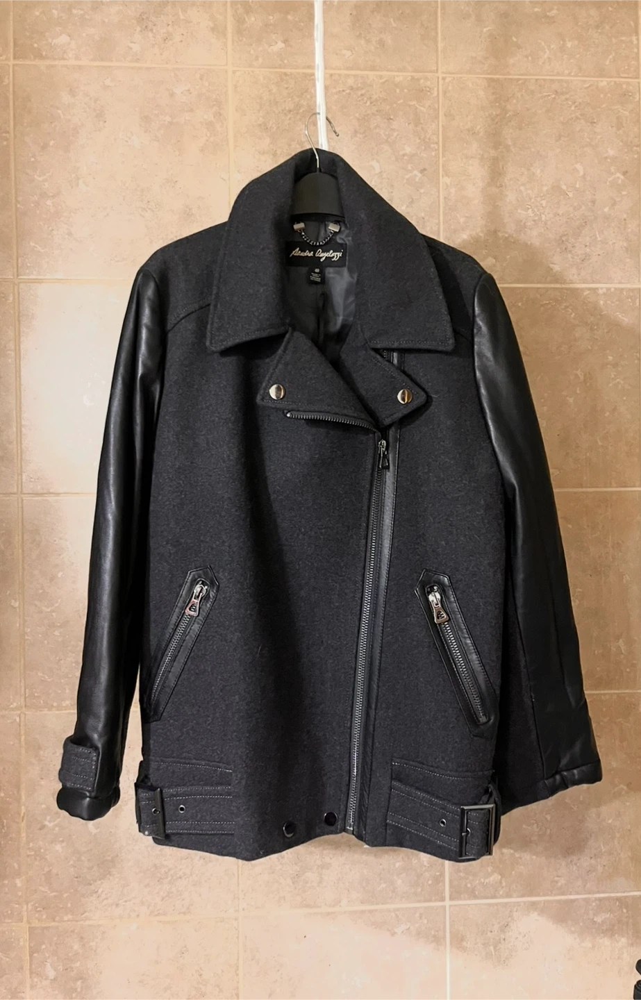 NEW Sandra Angelozzi Wool and Leather Jacket - photo 2