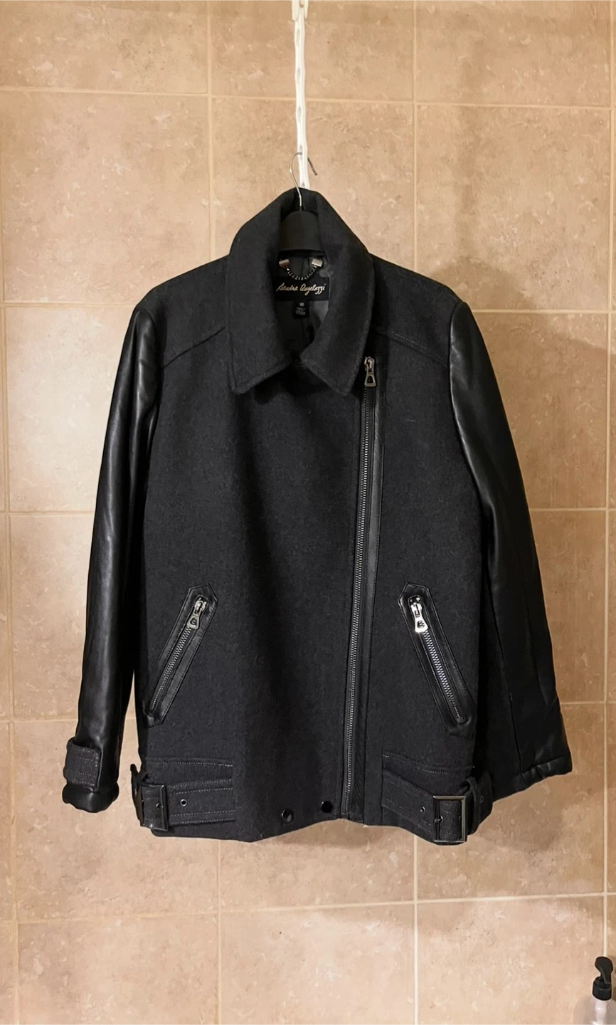 NEW Sandra Angelozzi Wool and Leather Jacket - photo 3