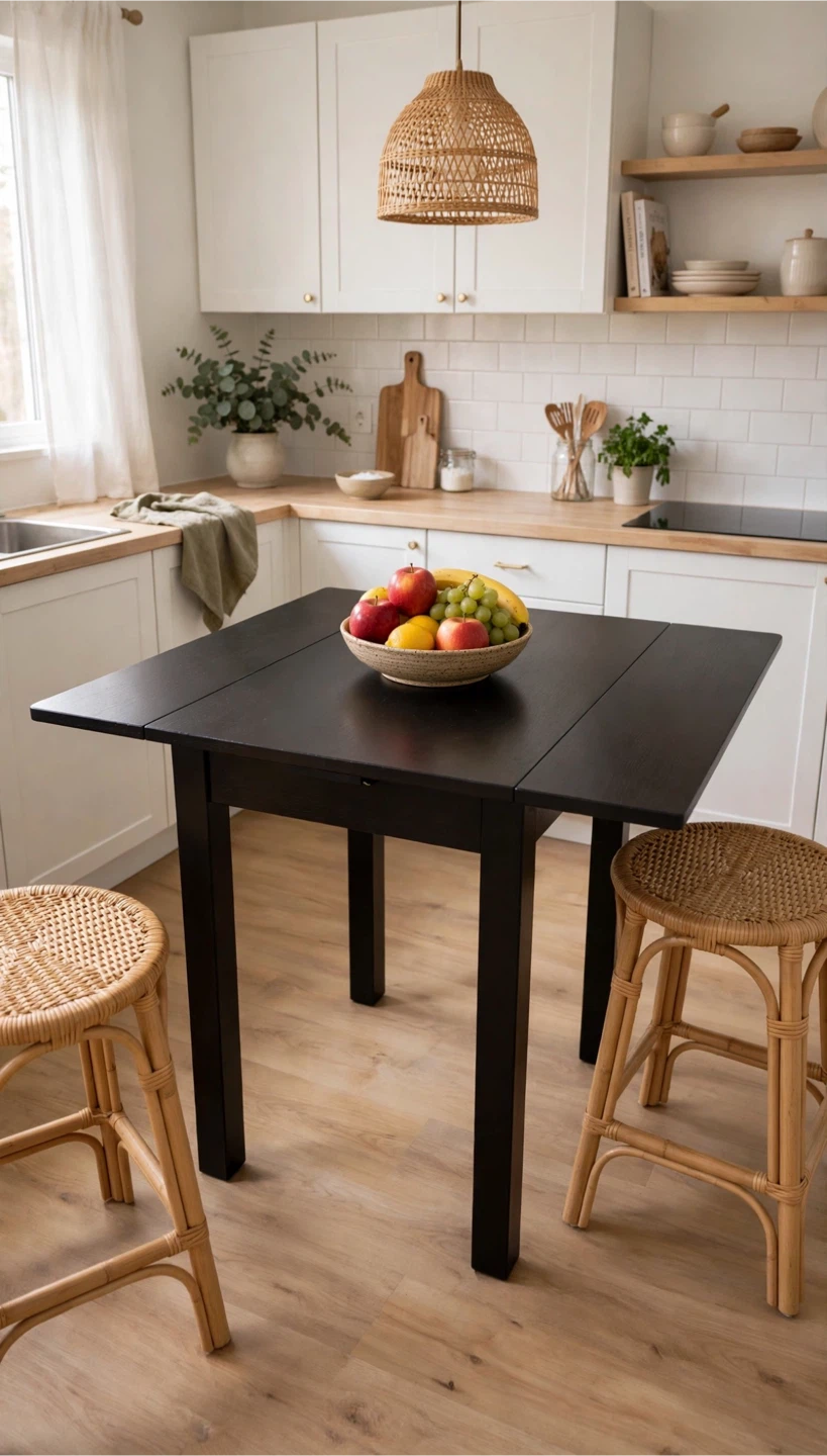 Black Wooden Square Dining Table