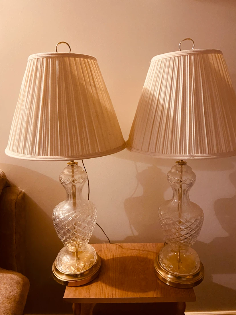 Pair of Crystal Table Lamps