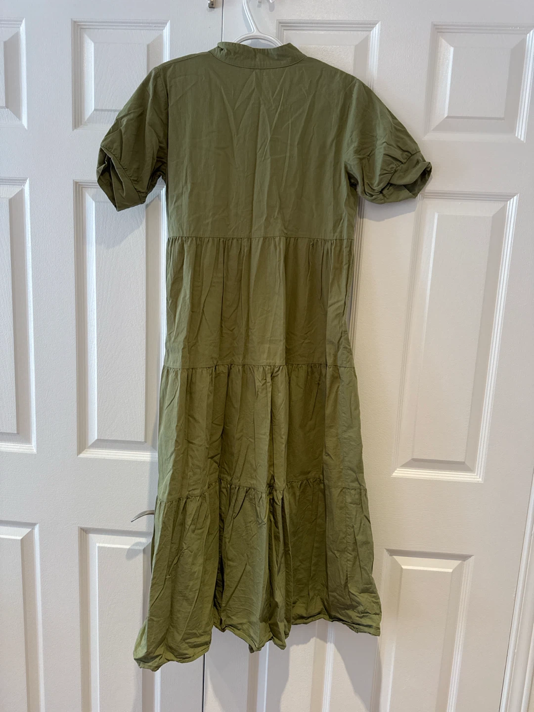 Olive green tiered midi dress - photo 2