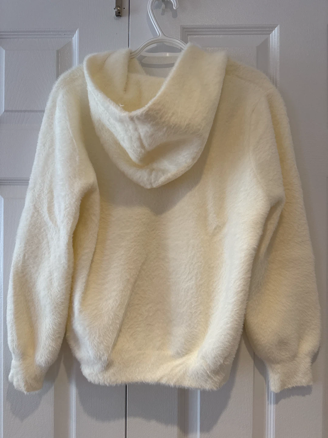 Cream Fuzzy Zip-Up Hoodie - photo 2