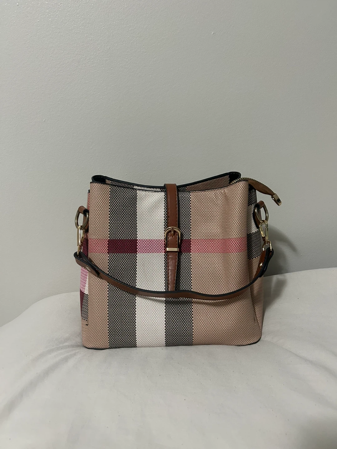 Plaid Pattern Shoulder Bag