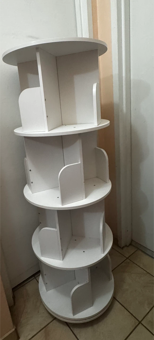 4 Tier Rotating Bookshelf Tower