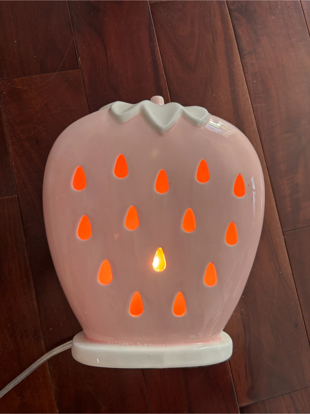 Pink Strawberry Ceramic Accent Lamp