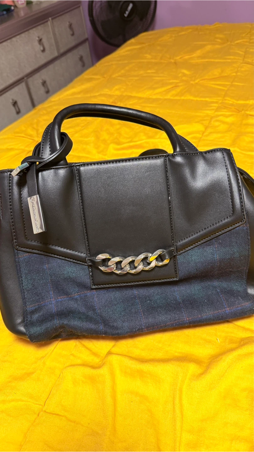 Le Chateau Plaid and Faux Leather Handbag - photo 2