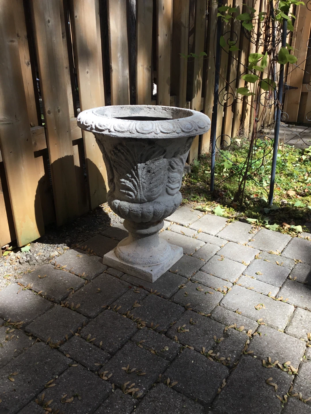 Classic Ornate Concrete Garden Urn Planter