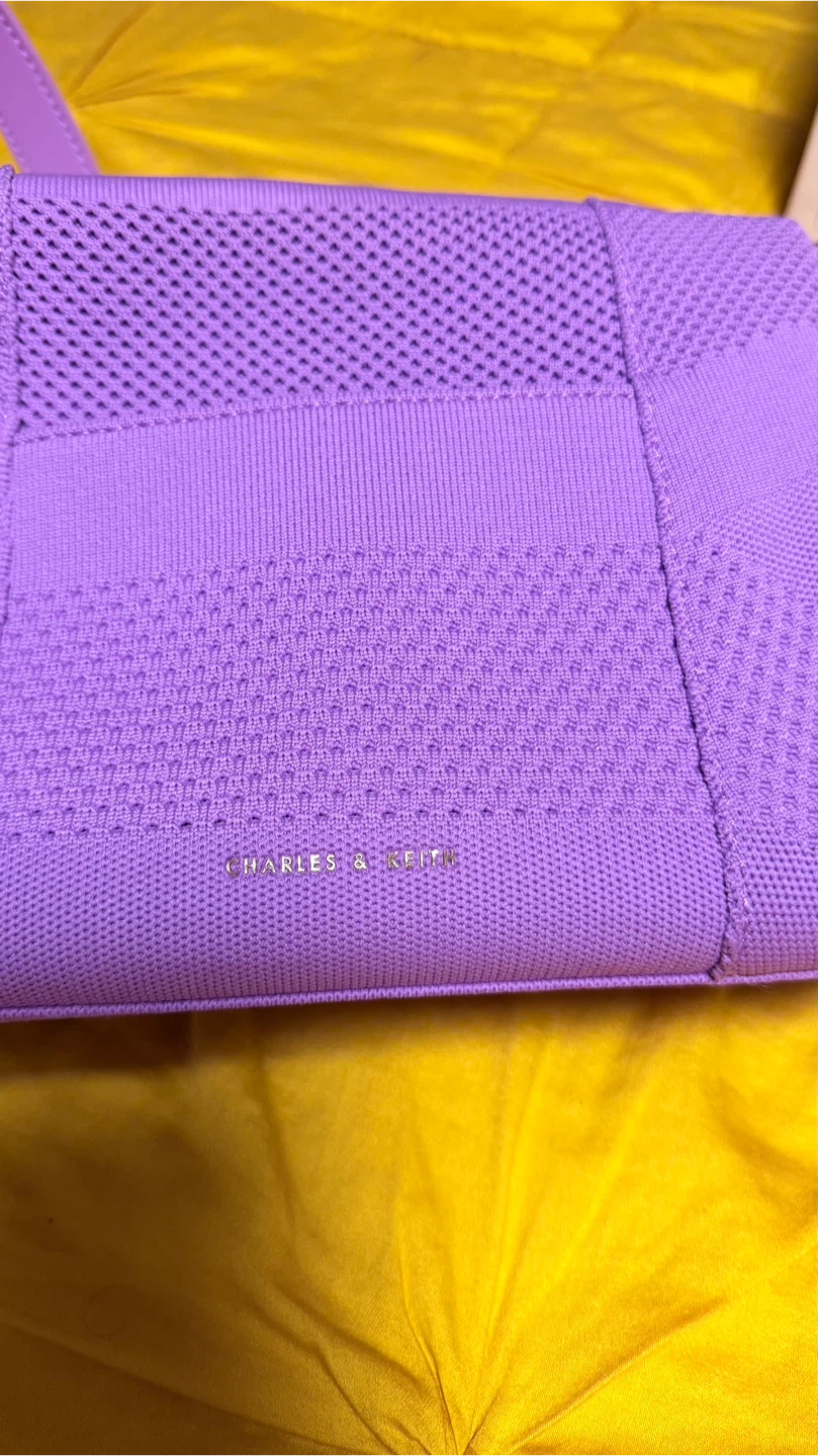 Charles & Keith Knit Shoulder Bag - Purple