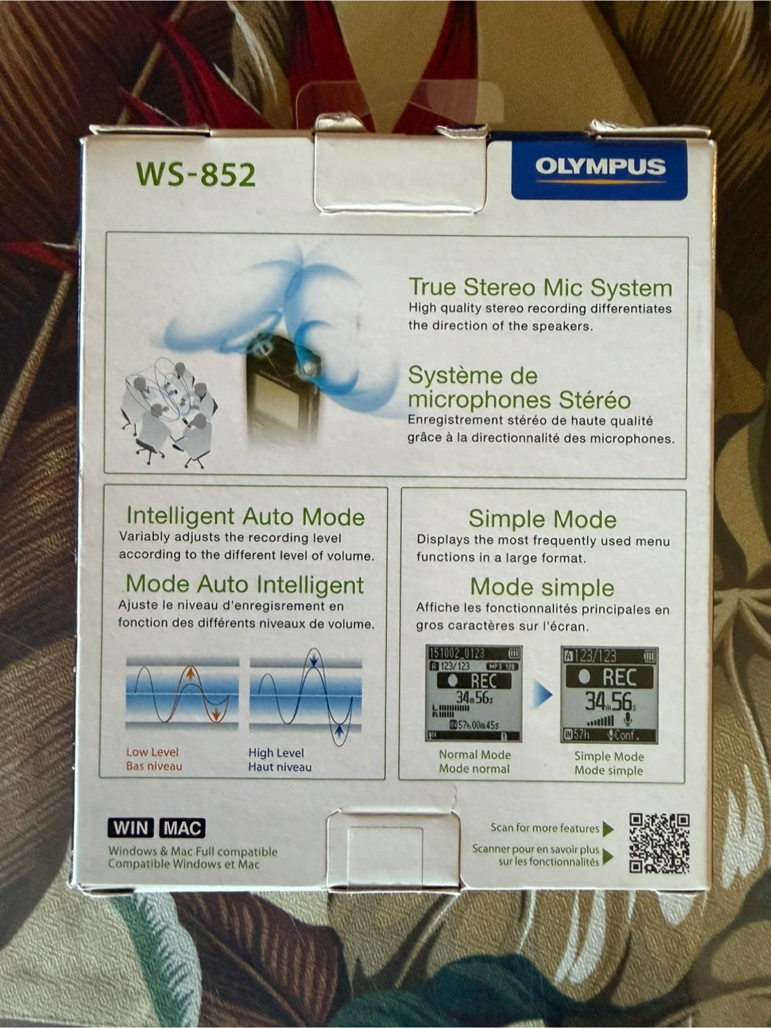 Olympus WS-852 Digital Voice Recorder - photo 2
