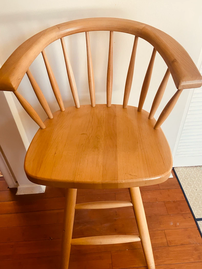 Wooden Swivel Bar Stool