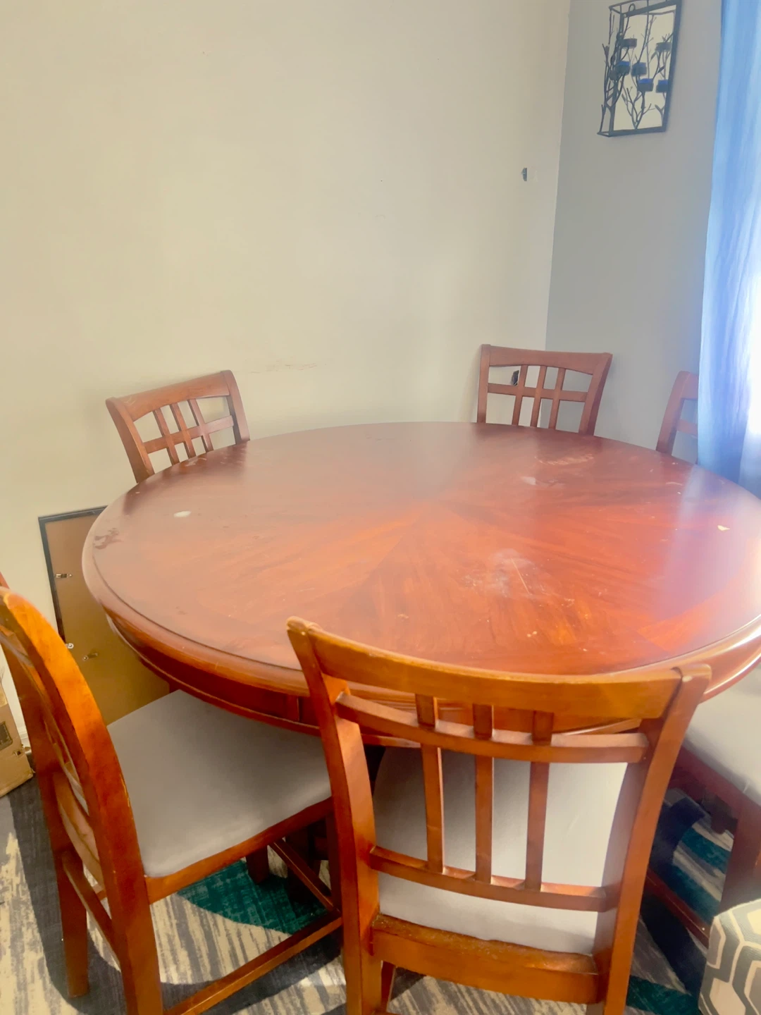Wood dining table and  6 chairs - photo 2
