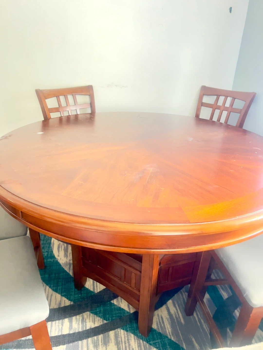 Wood dining table and  6 chairs - photo 5