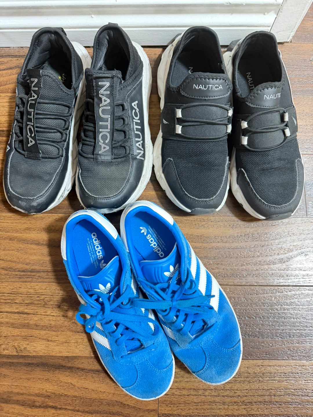 Three Pairs of Kid's Sneakers (Nautica and Adidas)