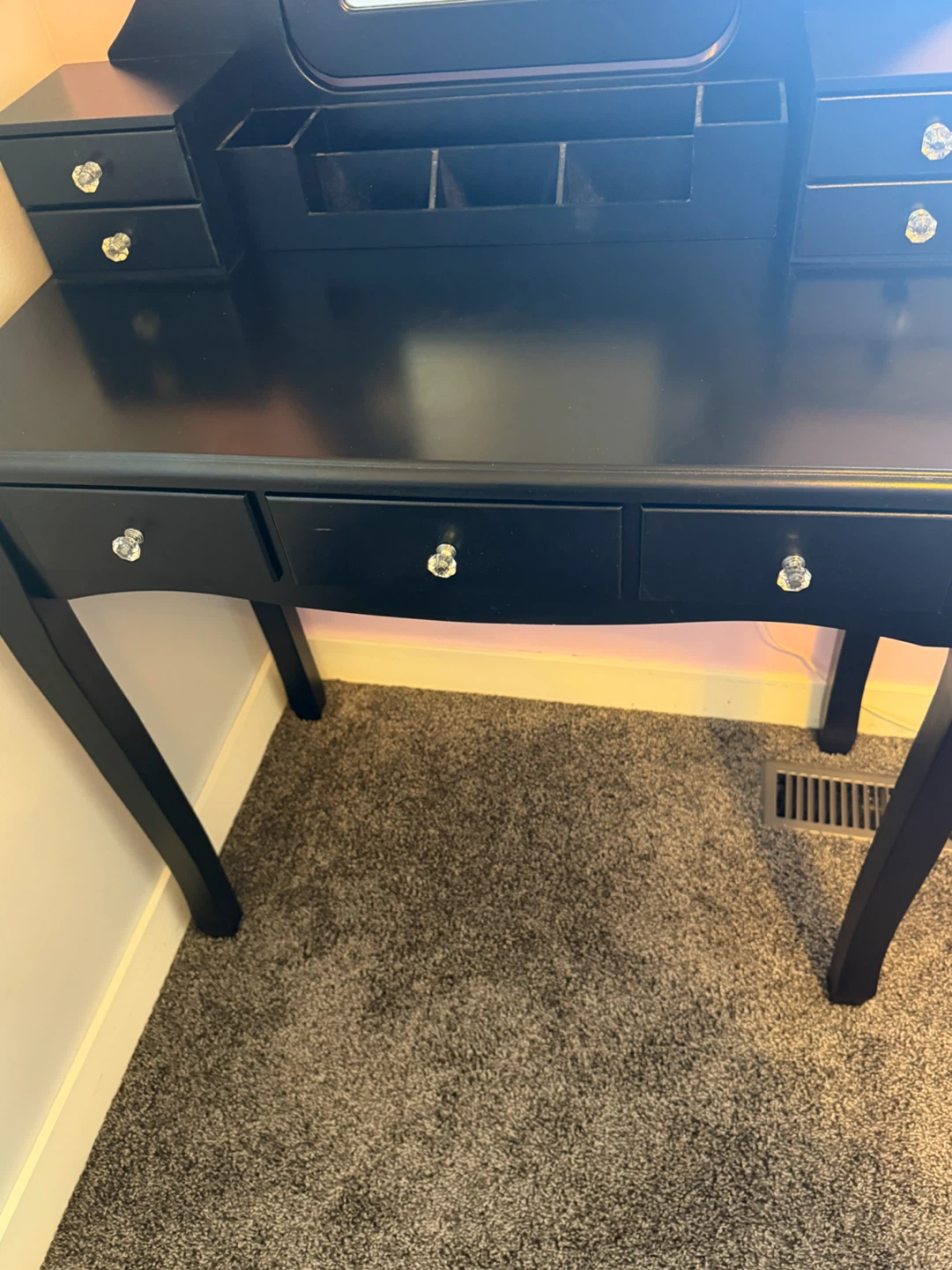 Black Vanity Table with Lighted Mirror - photo 3