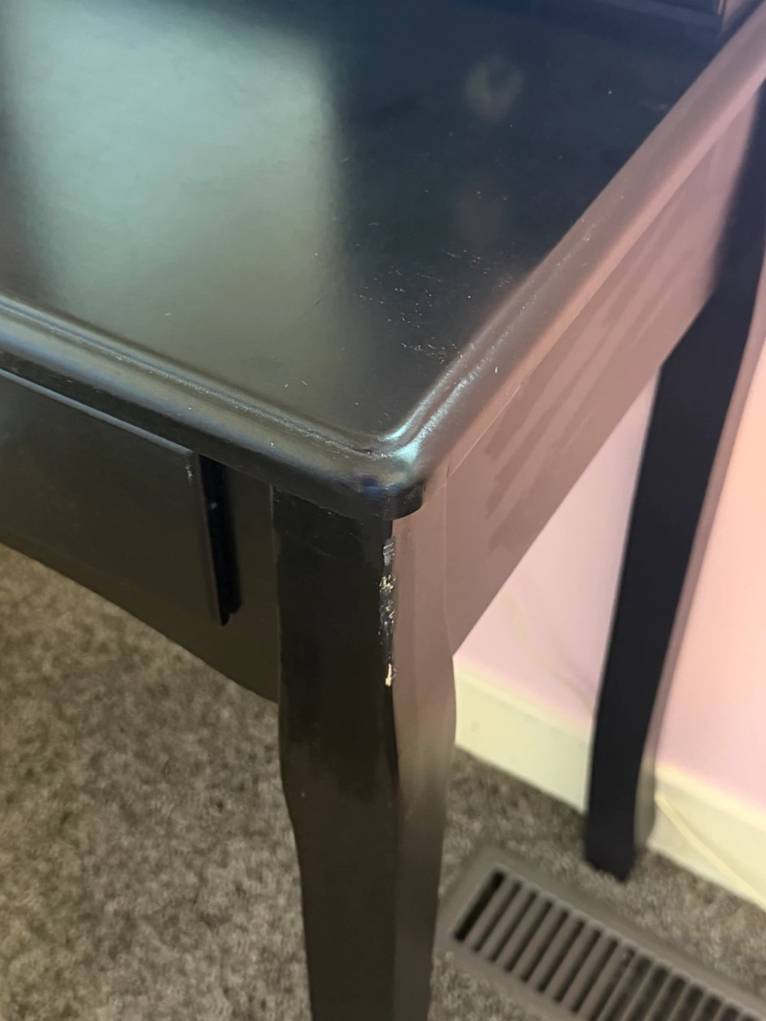 Black Vanity Table with Lighted Mirror - photo 4