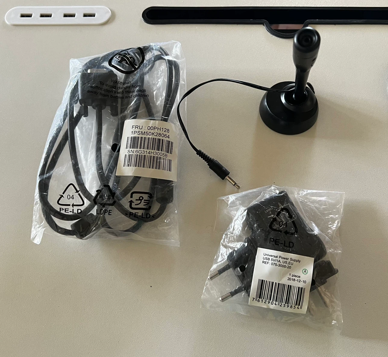 Lenovo Microphone and Universal Power Adapter-price of Each