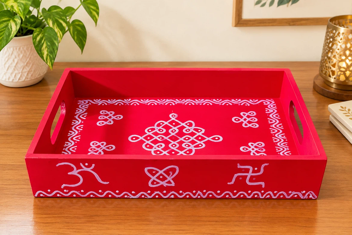 Customised Decorative Wooden Serving Tray and canvases - photo 3