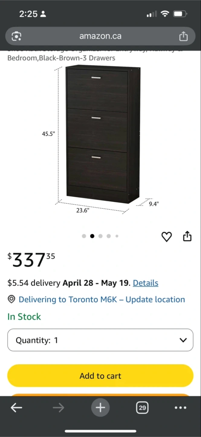 3-Drawer Shoe Cabinet - photo 2