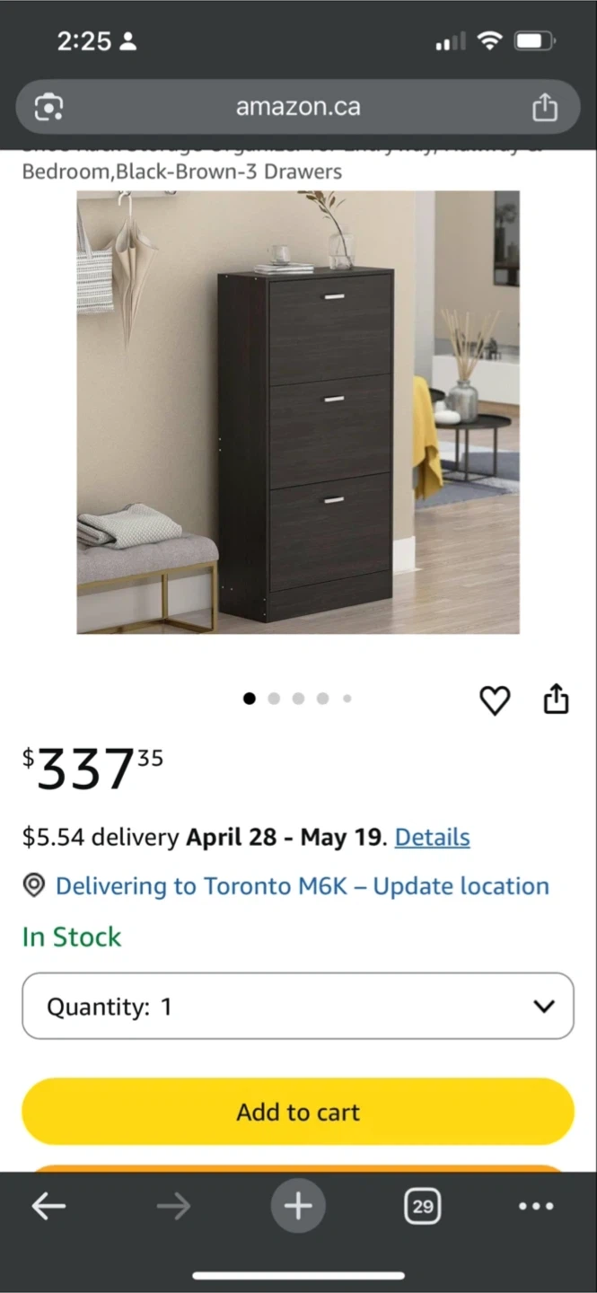 3-Drawer Shoe Cabinet - photo 3