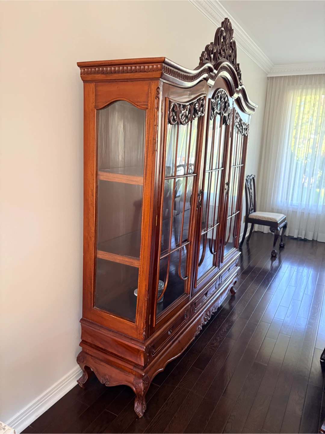 Vintage Mahogany Wooden China Cabinet - photo 2