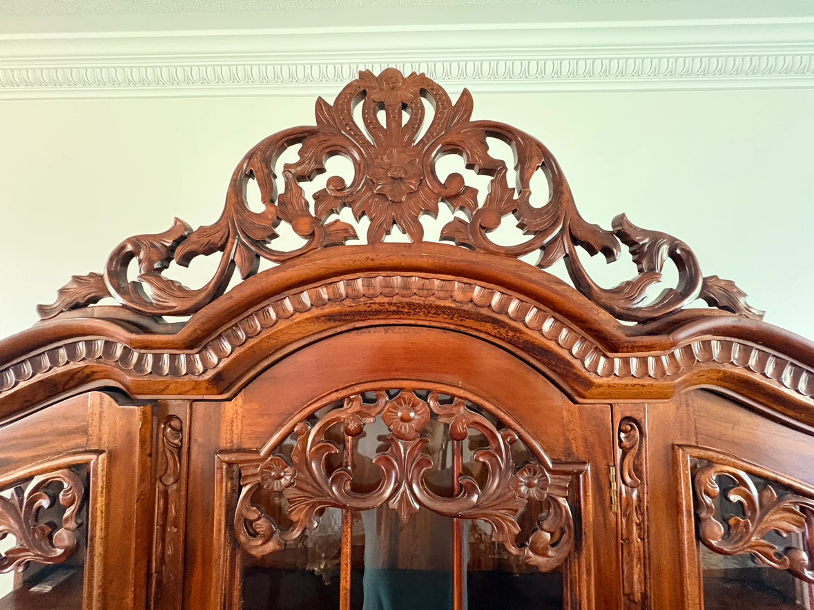 Vintage Mahogany Wooden China Cabinet - photo 5