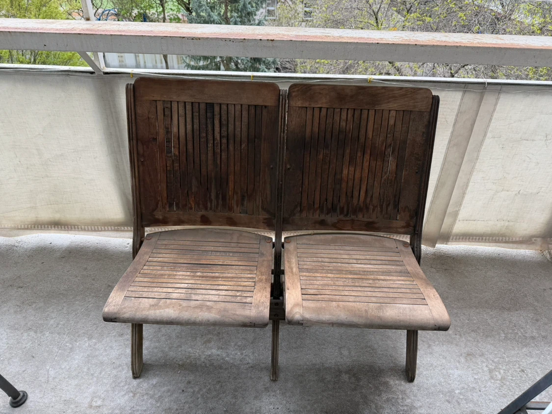 Set of Two Wooden Folding Chairs
