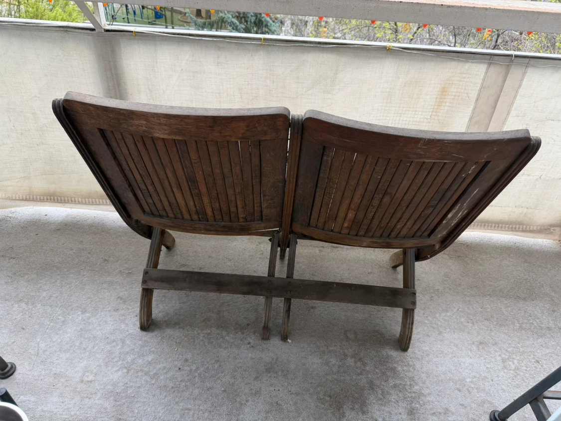 Set of Two Wooden Folding Chairs - photo 4