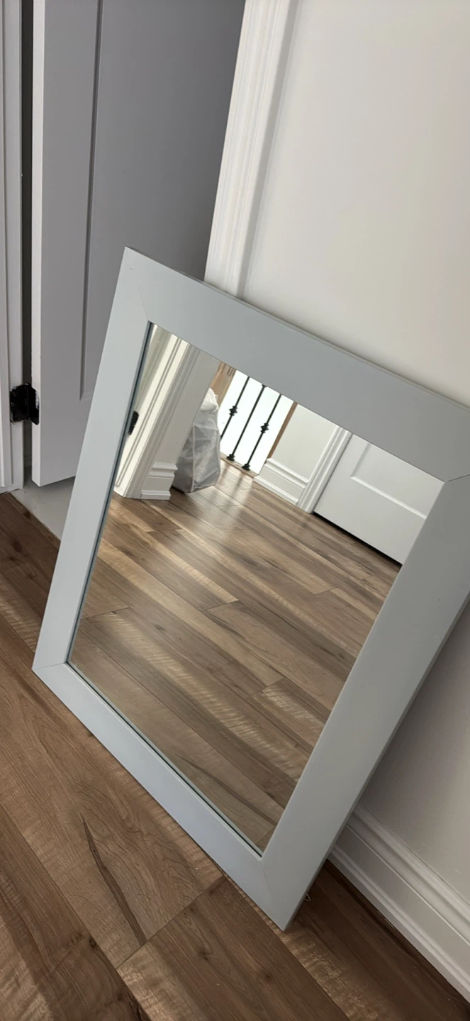 Light Grey Framed Wall Mirror