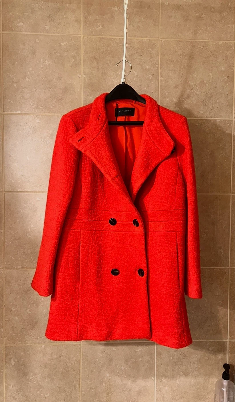 Ann Taylor Petite Orange Double-Breasted Coat - photo 2
