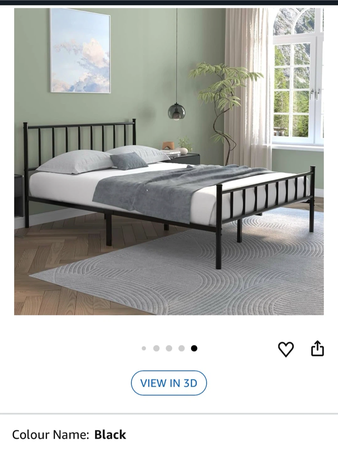 Black Metal Bed Frame - photo 2