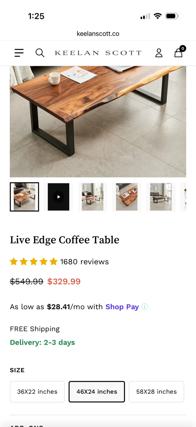 Coffee table Live edge - photo 2