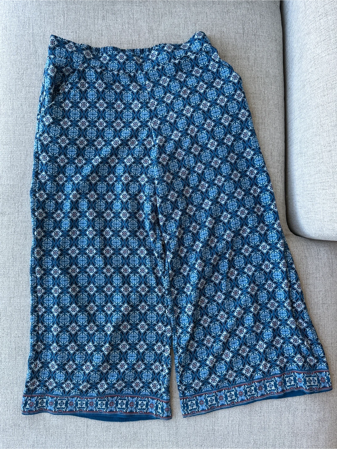 Max Studio Blue Patterned Wide Leg Pants