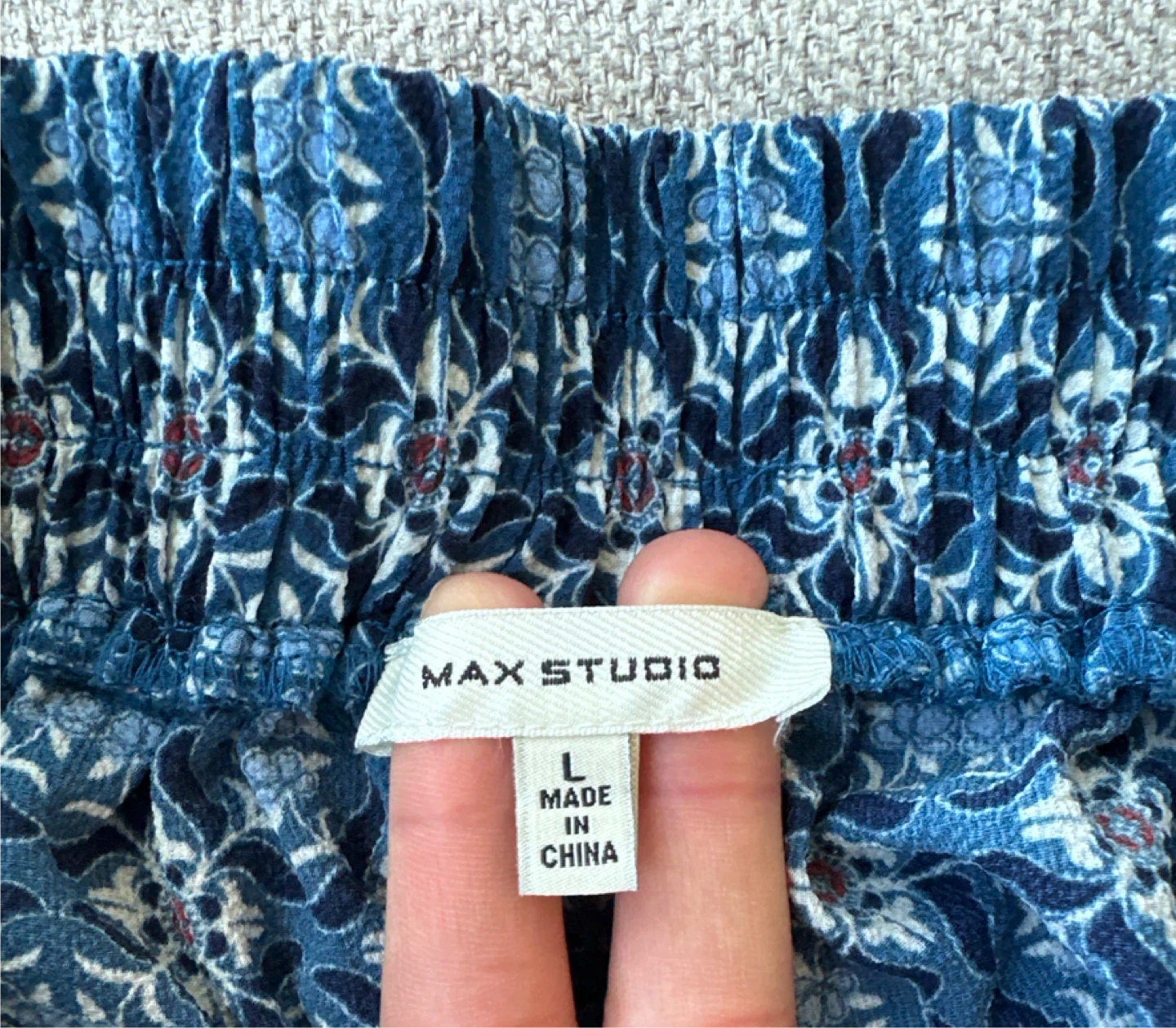 Max Studio Blue Patterned Wide Leg Pants - photo 3