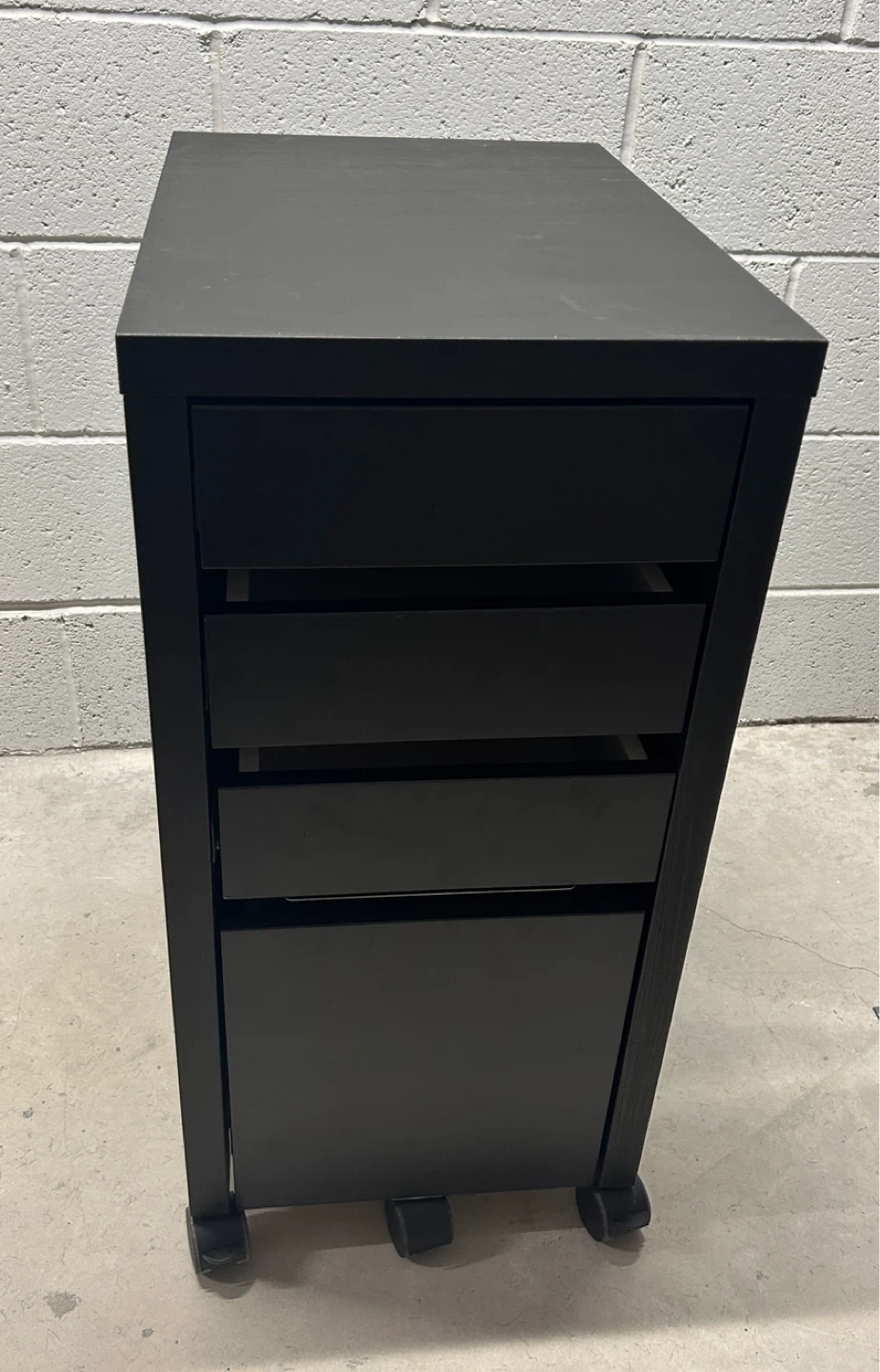IKEA Black rolling drawer unit