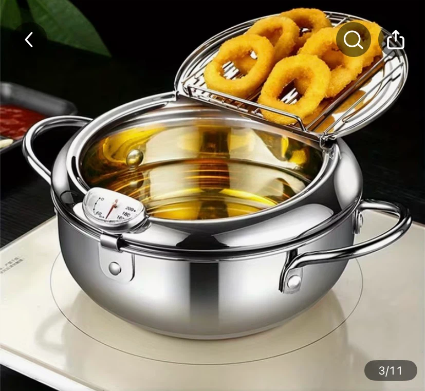 2.2L Stainless Steel Deep Fryer with Thermometer