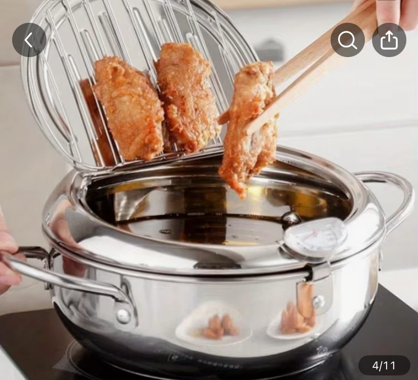 2.2L Stainless Steel Deep Fryer with Thermometer - photo 3
