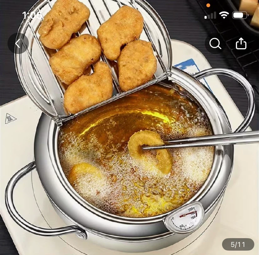 2.2L Stainless Steel Deep Fryer with Thermometer - photo 4