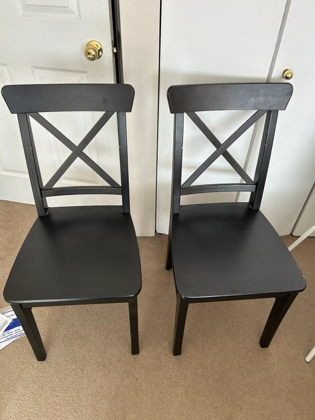 Set of 2 Black X-Back Dining Chairs