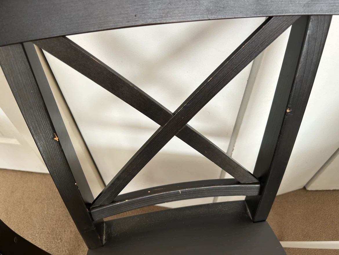 Set of 2 Black X-Back Dining Chairs - photo 2